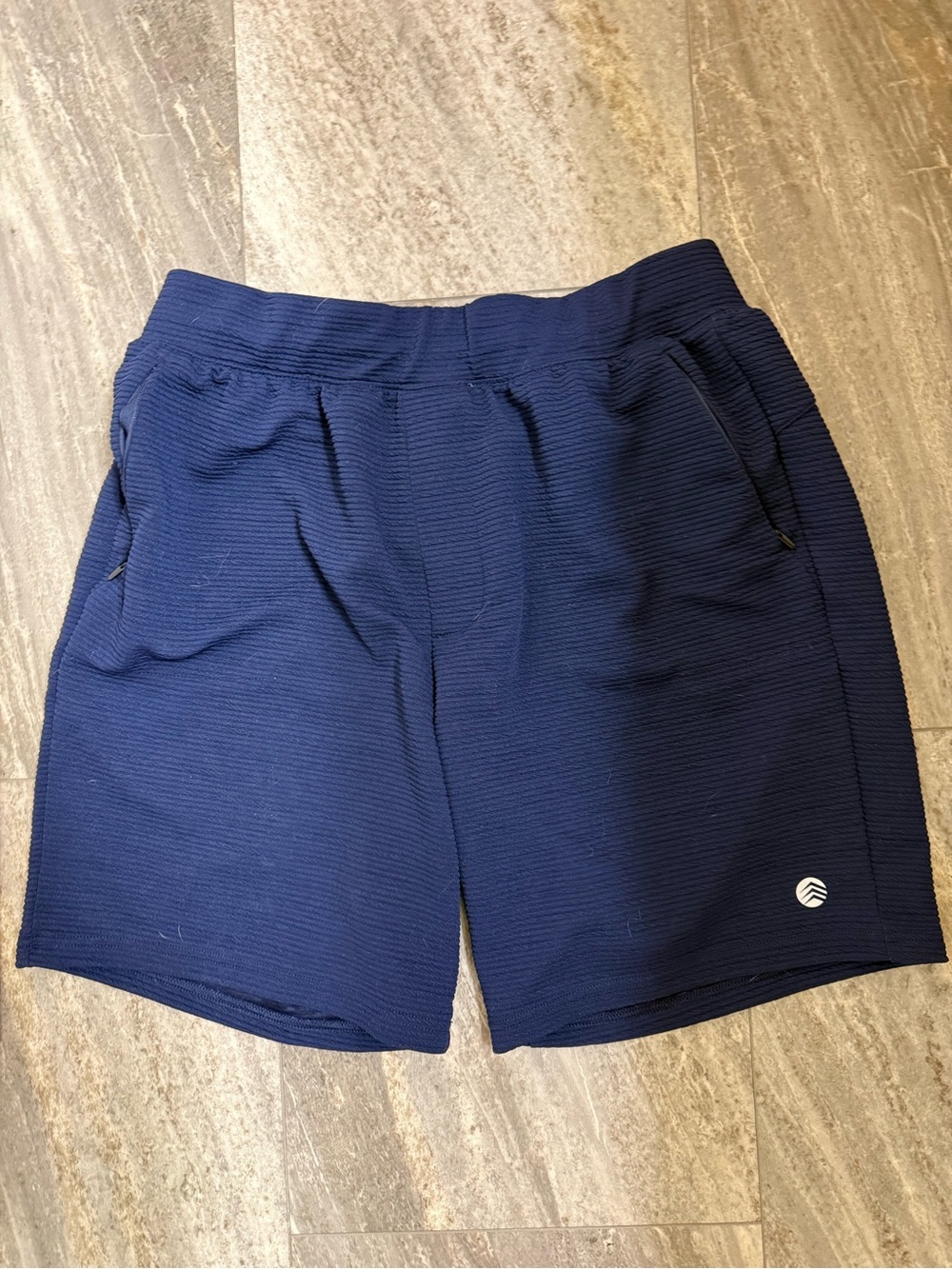 Men's Navy Athletic Performance Shorts with Logo